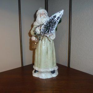 Green Porcelain Santa with Tree